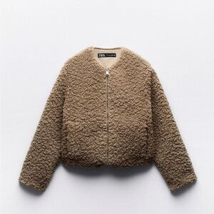 Short faux shearling jacket